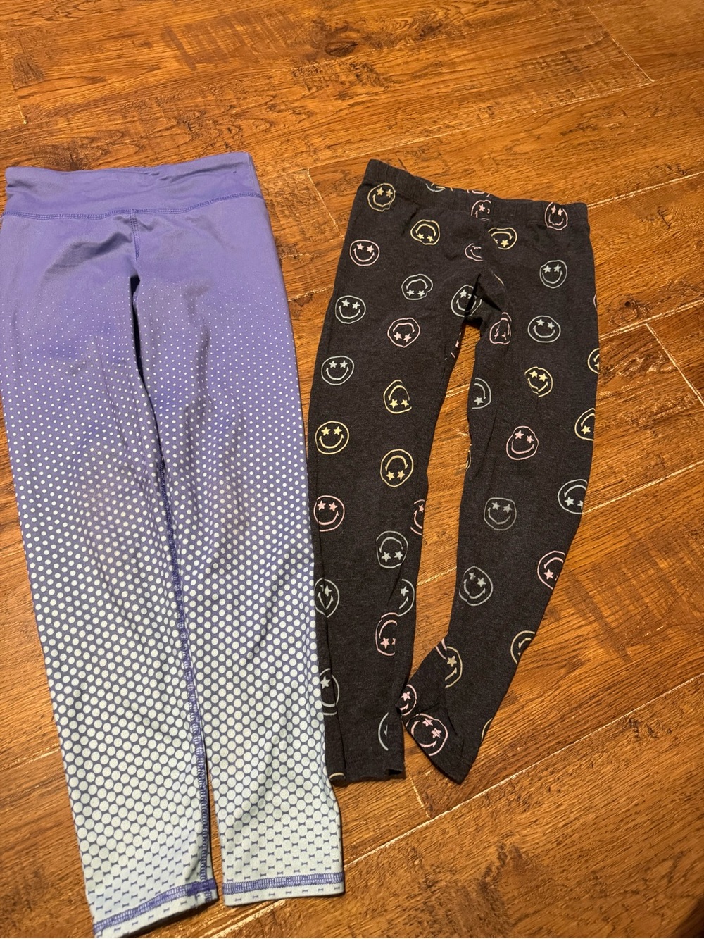 Girls size 7-8 quick dry pants & smile face leggings